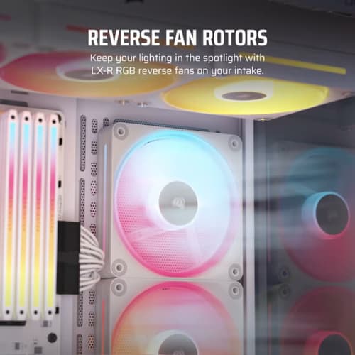 CORSAIR iCUE LINK LX120-R RGB Cabinet Fan – White (Triple Pack)